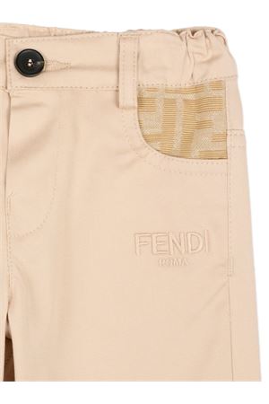 beige in cotton trousers FENDI KIDS | BMF264AS5YF1P2N
